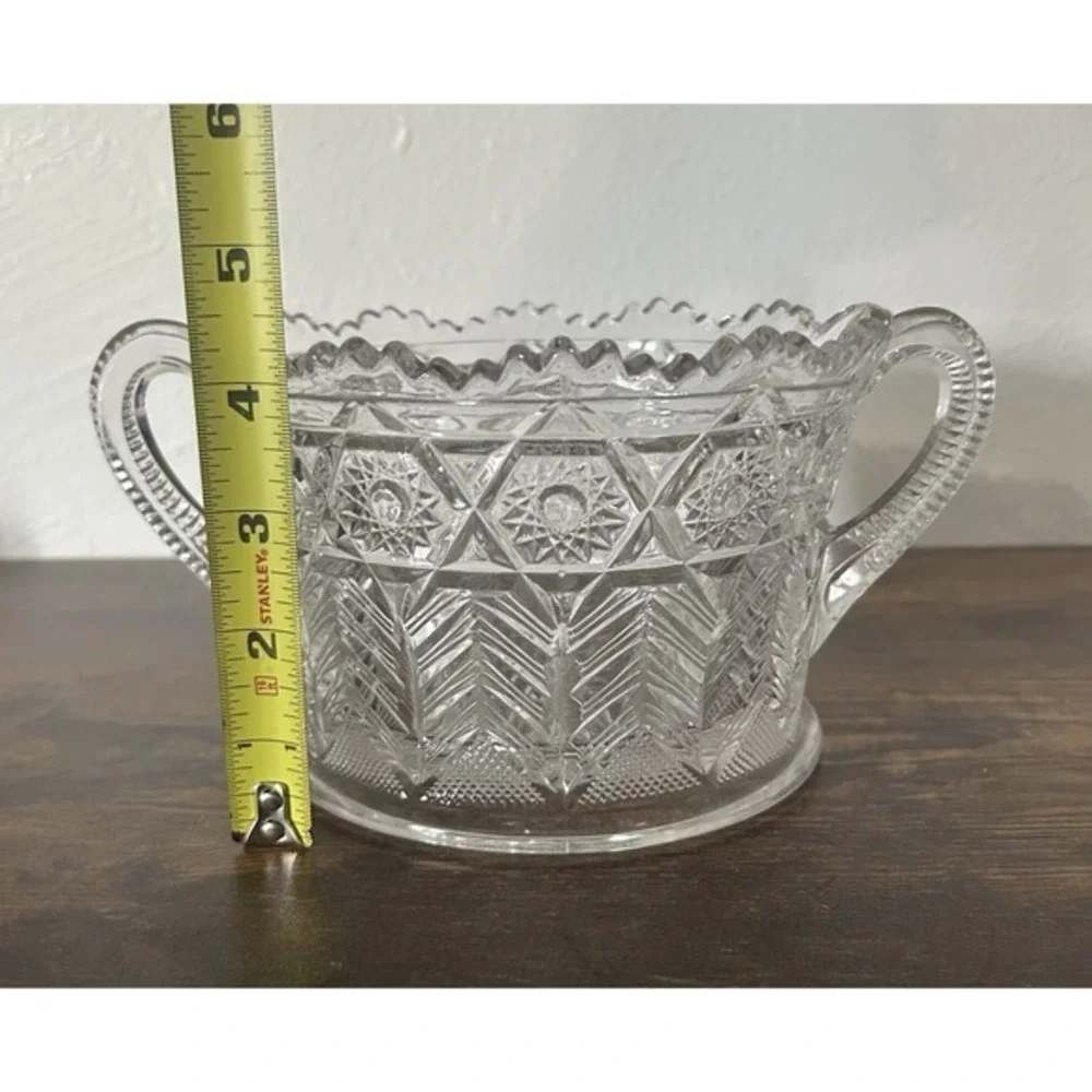 Antique EAPG Cambridge‎ Inverted Feather Crystal Cracker Jar Ice Bucket